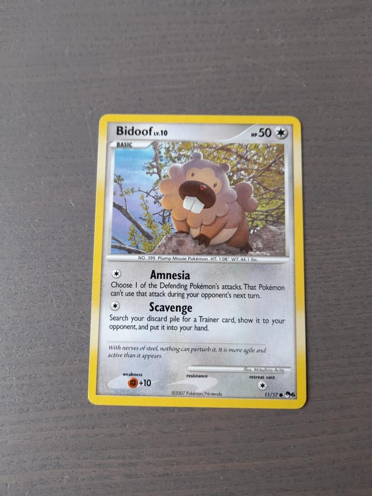 2007 pop series 6 11/17 bidoof, Ophalen of Verzenden, Gebruikt, Losse kaart