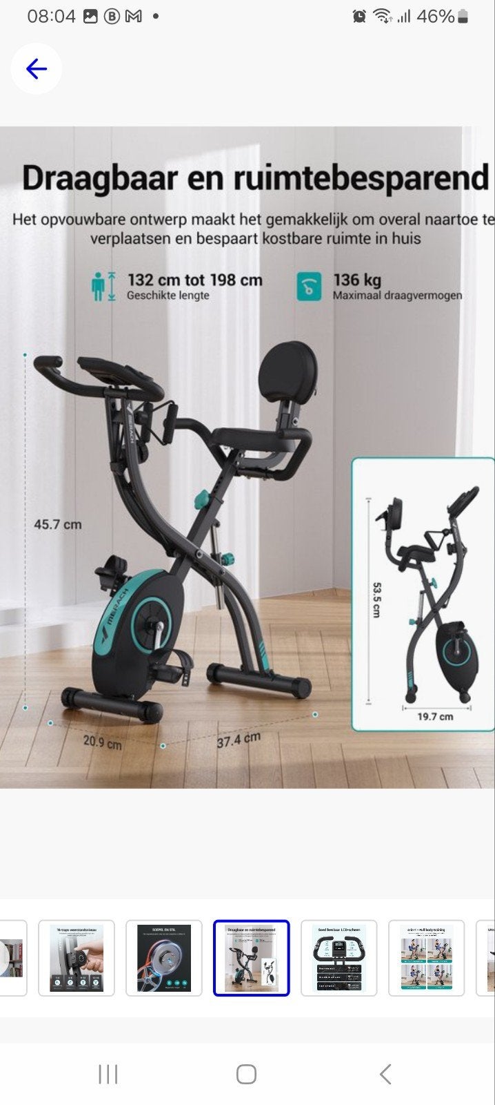 hometrainer 4 in 1 inklapbaar, Ophalen, Benen, Nieuw, Metaal