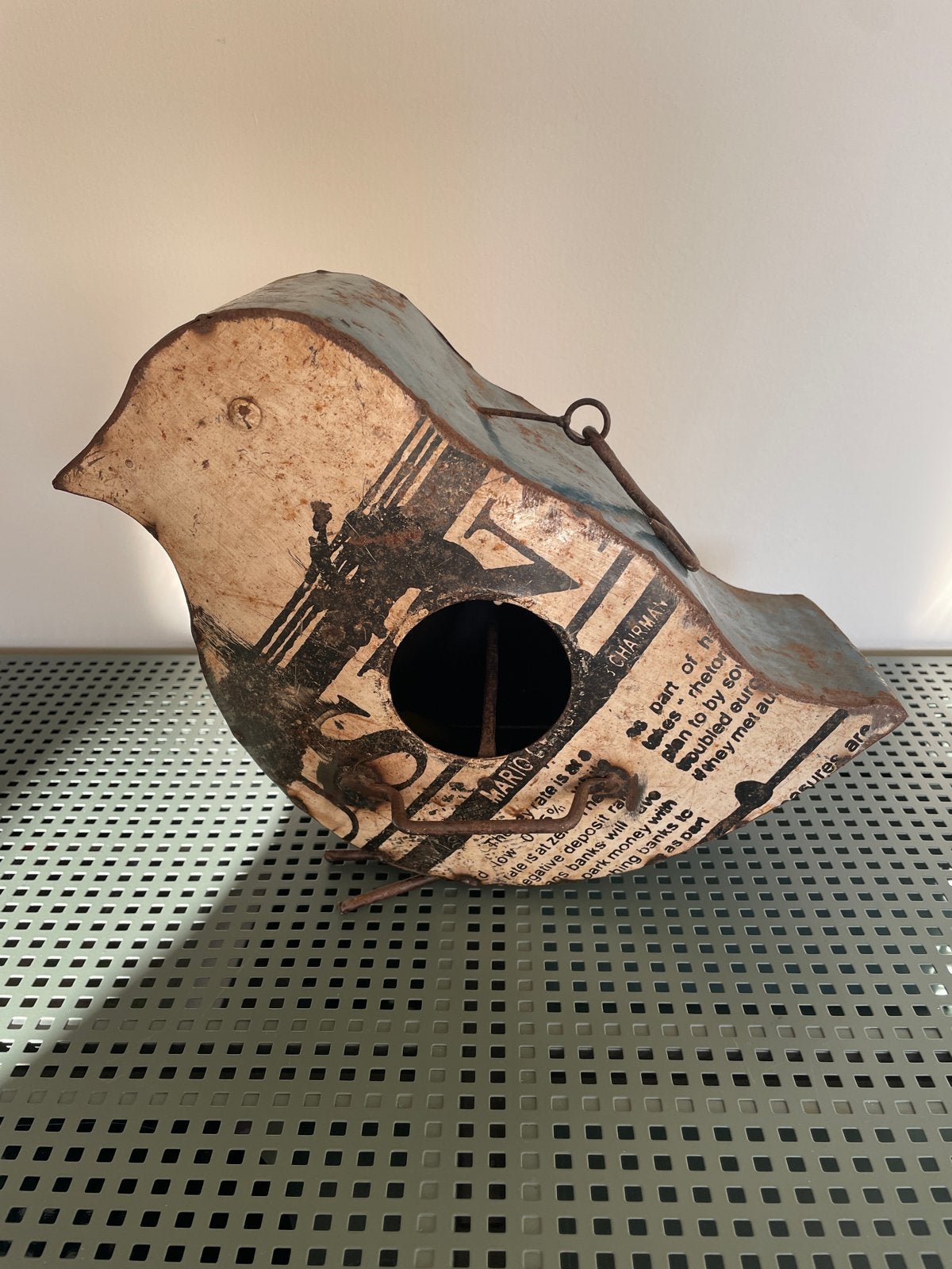 Unieke vintage vogelhuisje van metaal, Ophalen of Verzenden