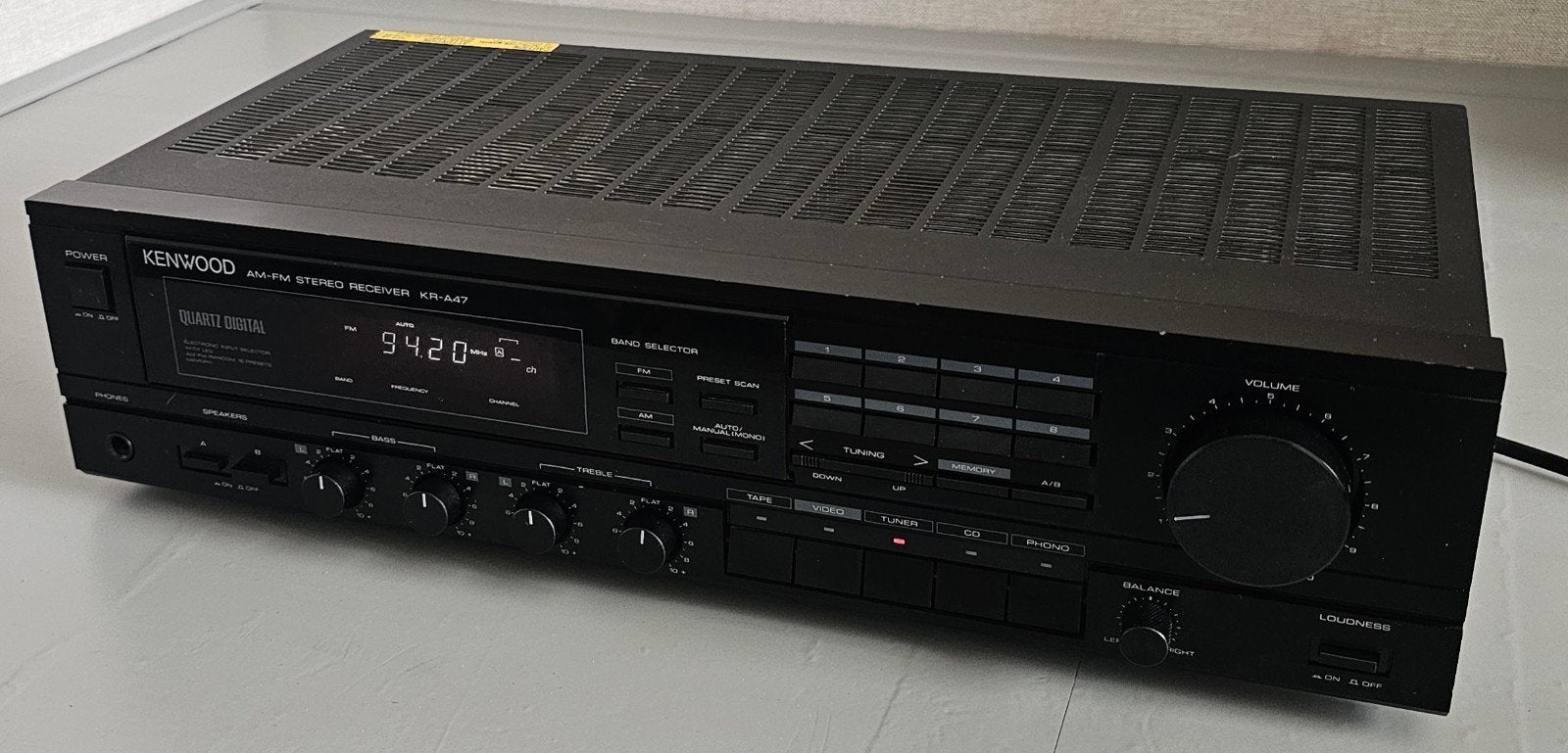 Kenwood KR-A47 vintage Stereo Receiver (ca. 1988), Audio, Tv en Foto, Versterkers en Receivers, Ophalen of Verzenden, Minder dan 60 watt