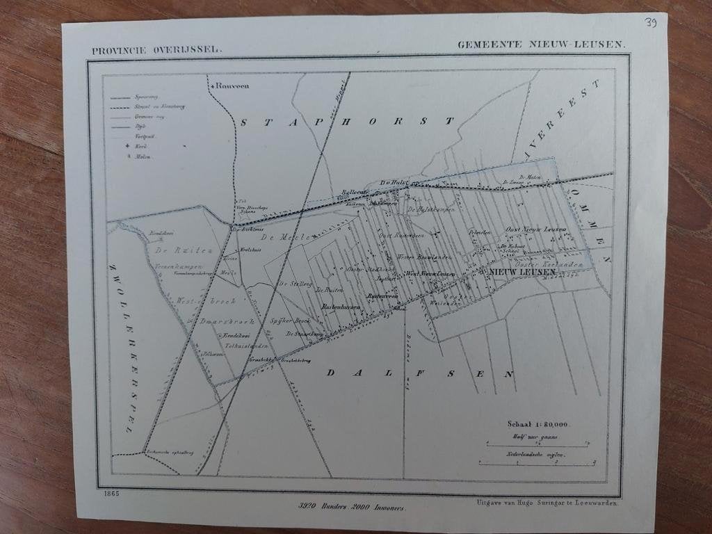 39 / Nieuw Leusen De Hulst Litho uit 1865 van J. Kuyper, Ophalen of Verzenden