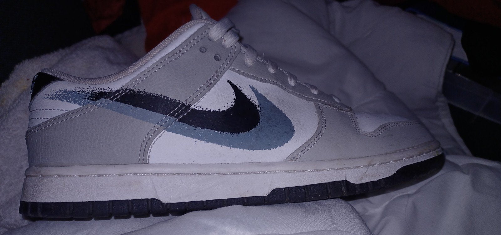 Nike Dunk Low Sneakers - Grijs/Wit, Ophalen of Verzenden, Gedragen