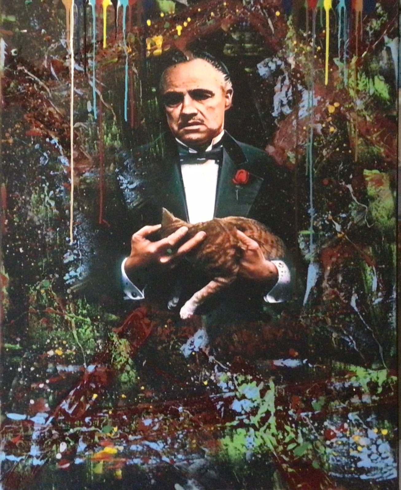 The Godfather- Mixed Media- Katoenen canvasdoek-100x80cm, Ophalen of Verzenden, Nieuw, Schilderij