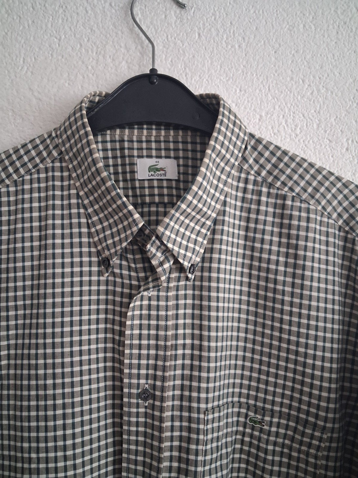 Lacoste geruit overhemd - Maat 44, Kleding | Heren, Overhemden, Lacoste, Ophalen of Verzenden, Zo goed als nieuw, Halswijdte 43/44 (XL)