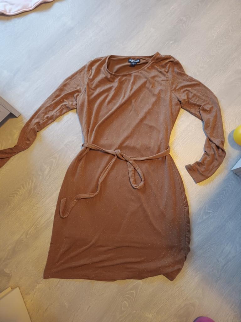 Gouden Jurk maat L, Kleding | Dames, Up2Fashion, Overige kleuren, Maat 42/44 (L), Ophalen of Verzenden