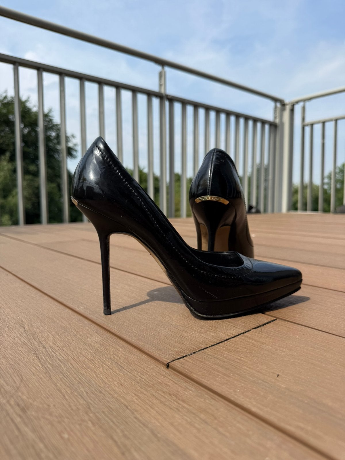 Burberry hoge hakken heels 39 zwart lak, Pumps, Zwart, Ophalen of Verzenden, Zo goed als nieuw