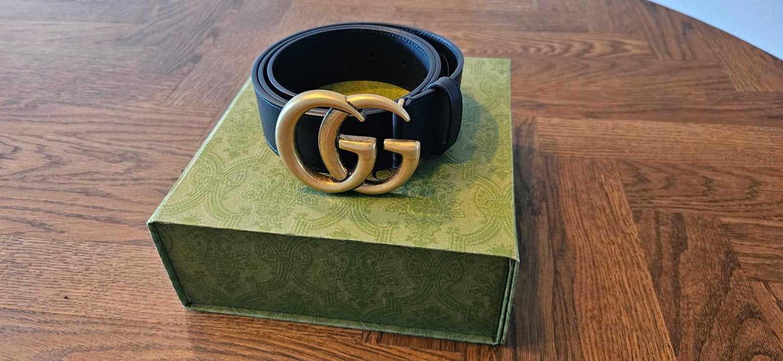 Gucci marmont belt riem, Ophalen of Verzenden, Zo goed als nieuw, Zwart, 80 tot 90 cm