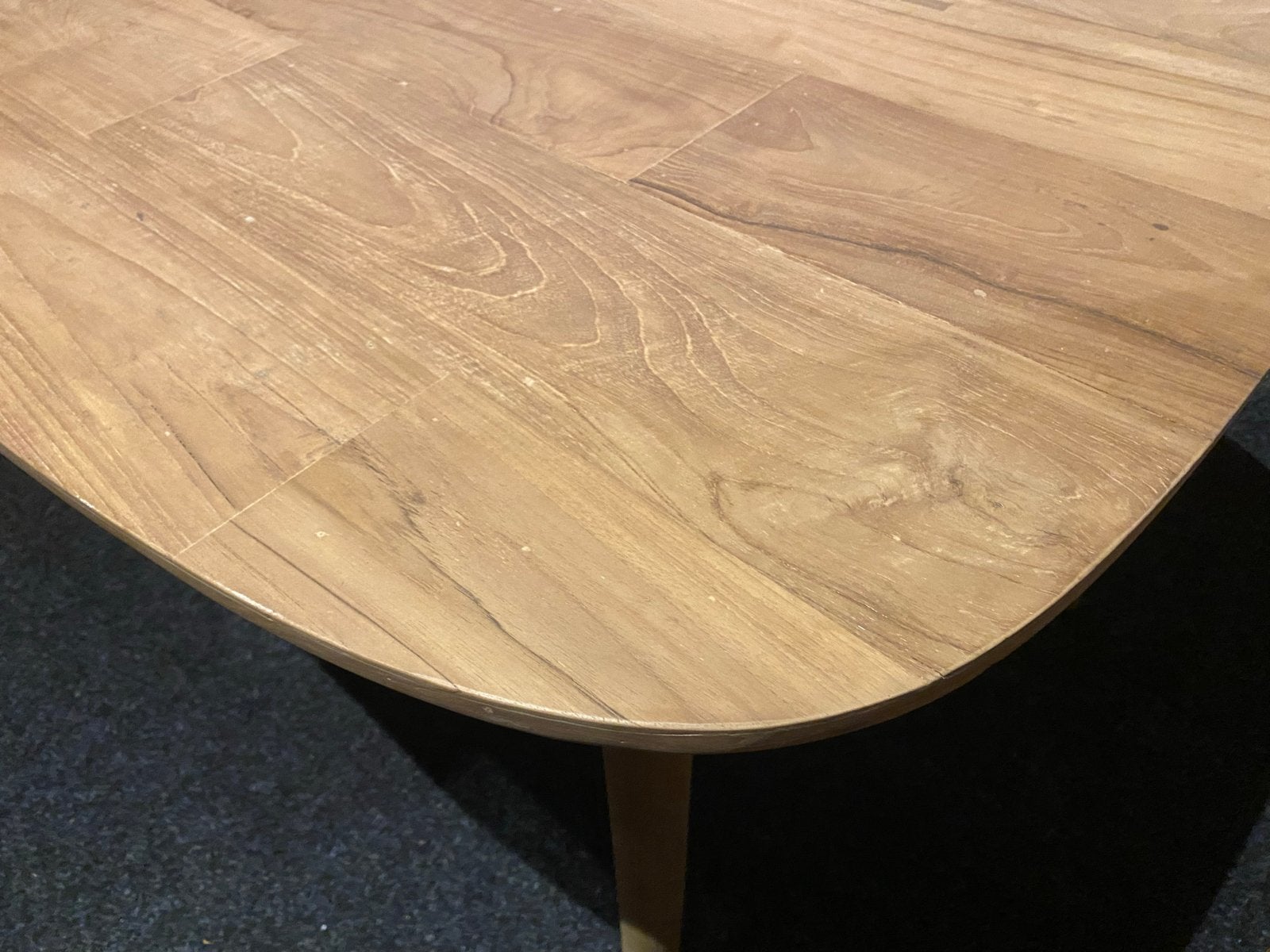 Tafel Tabassum 300x100 deens ovaal van gerecycled teakhout, Ophalen, 100 tot 150 cm, Teakhout, Vijf personen of meer