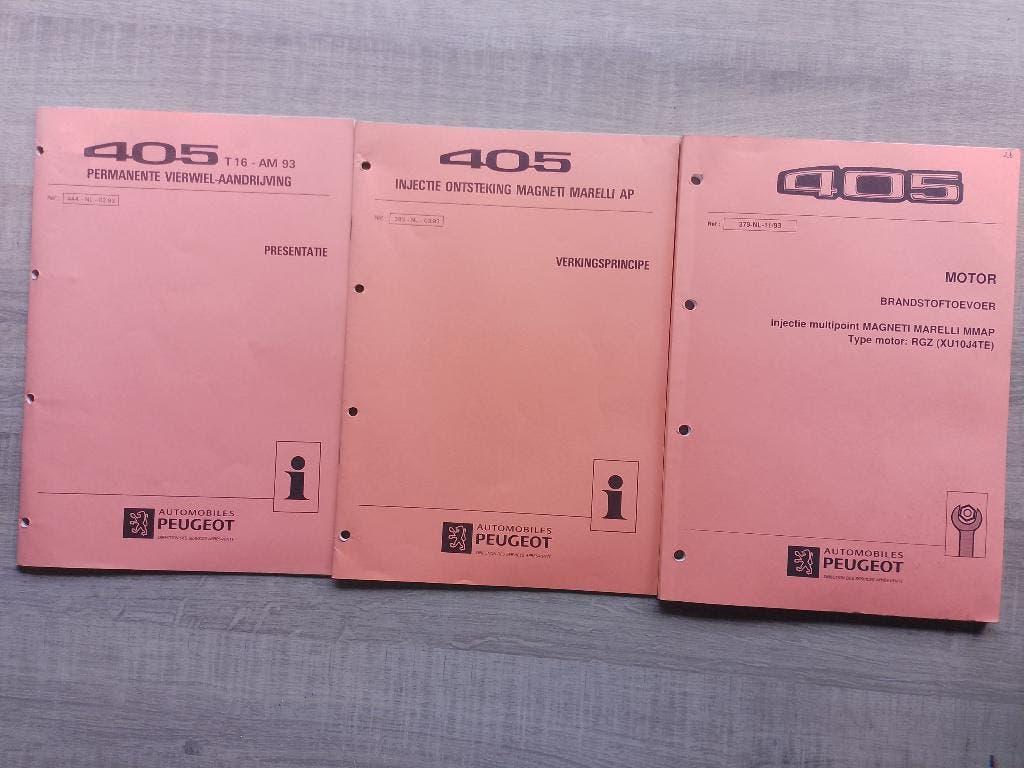 Peugeot 405 T16 + 4x4 dealer werkplaatsboeken RGZ   XU10J4TE, Ophalen of Verzenden, Gelezen, Overige onderwerpen