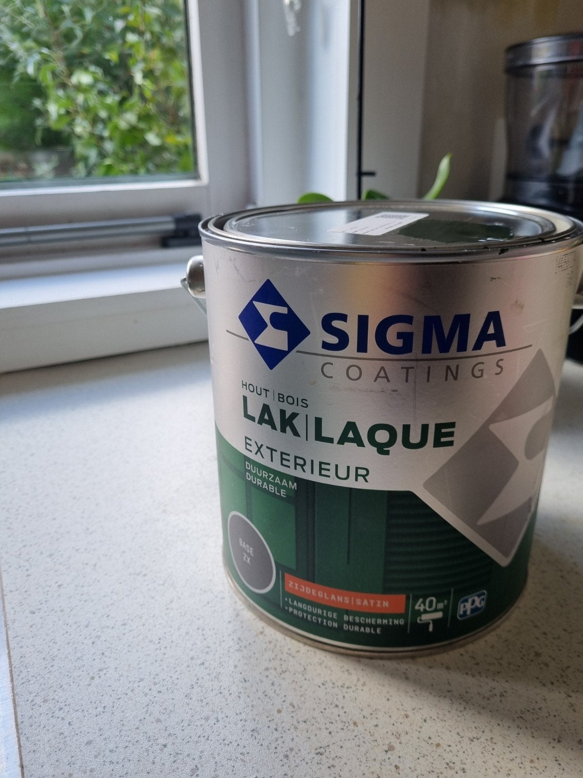 Sigma verf: buitenlak RAL 6009 Dennegroen zijdeglans 2.5 ltr, Minder dan 5 liter, Ophalen, Nieuw, Groen