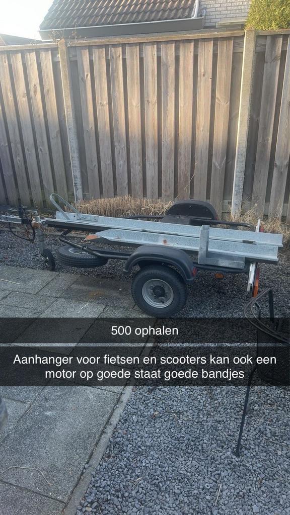 Aanhanger met eventueel piagoskipper lx 125, Ophalen of Verzenden, Zo goed als nieuw, Rechthoekig, Hout