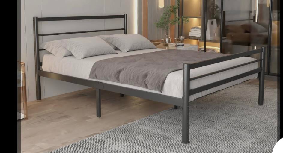 Ijzeren bed 1.40 x 2.00 mt, Huis en Inrichting, Slaapkamer | Bedden, Ophalen, Tweepersoons, 140 cm, Zo goed als nieuw
