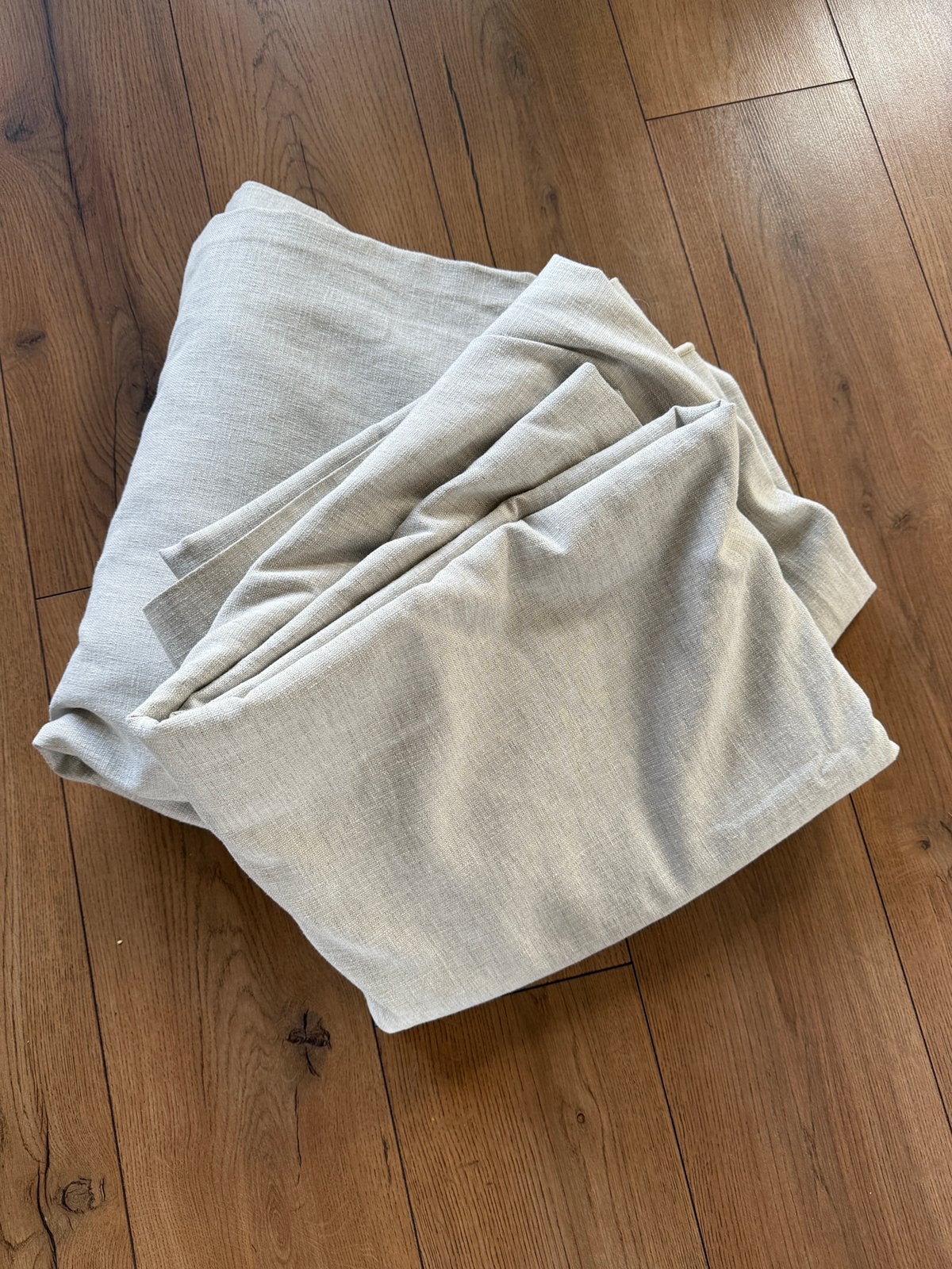 Koopje: Veneta waveplooi gordijnen greige 360b x 260h, Verzenden, Zo goed als nieuw