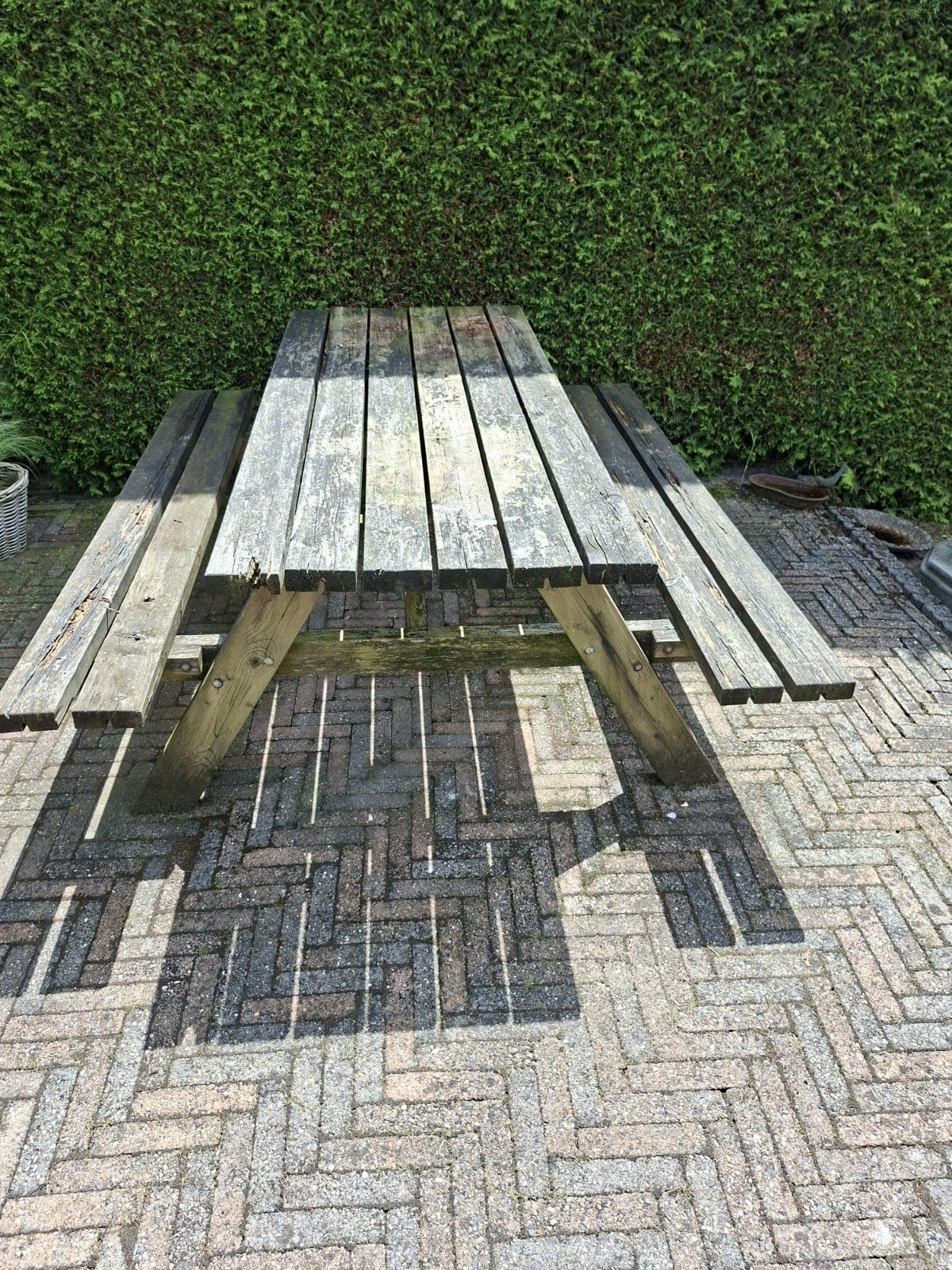 Picknick tafel, Ophalen, Gebruikt, Rechthoekig, Hout