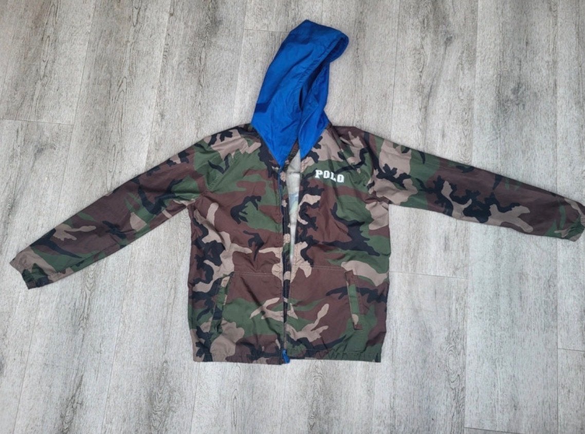 Polo Ralph Lauren jongens regenjas camouflage maat 170, Ophalen of Verzenden, Gebruikt, Jongen, Jas