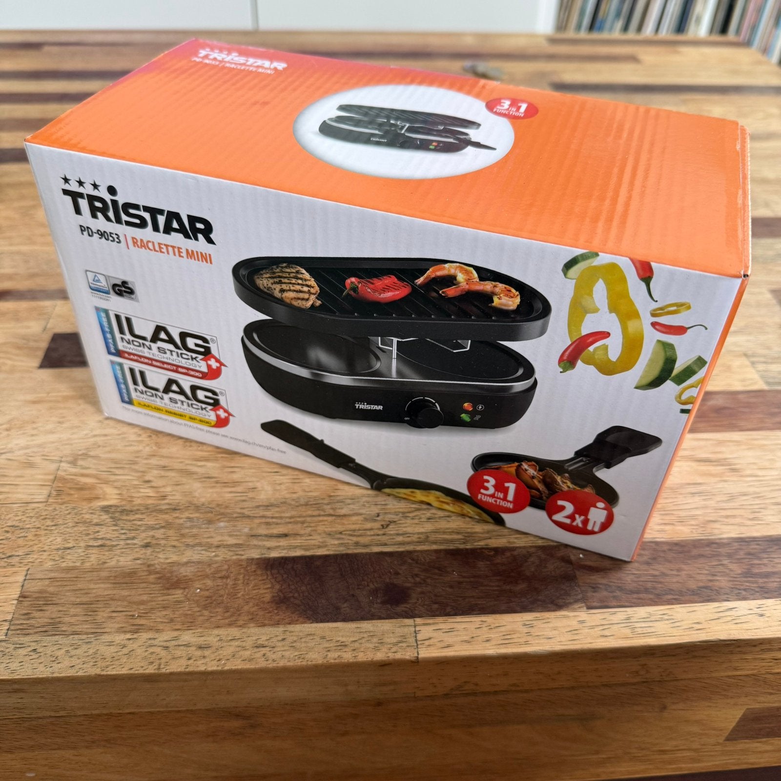 Tristar PD-9053 Nieuw – 3-in-1 Grill/Gourmet/Raclette, Ophalen of Verzenden, Nieuw, Minder dan 4 personen