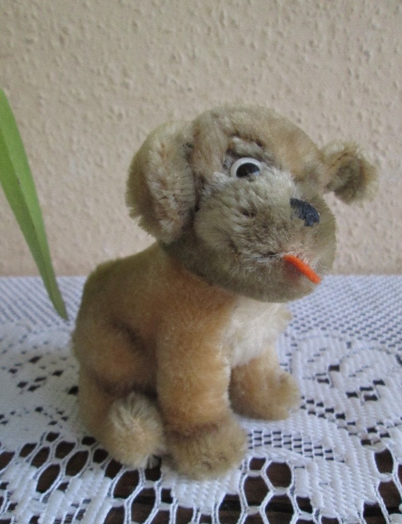 Pluche Steiff Hondje & 1 Vintage Piep Beestje Kat Poes, Ophalen of Verzenden
