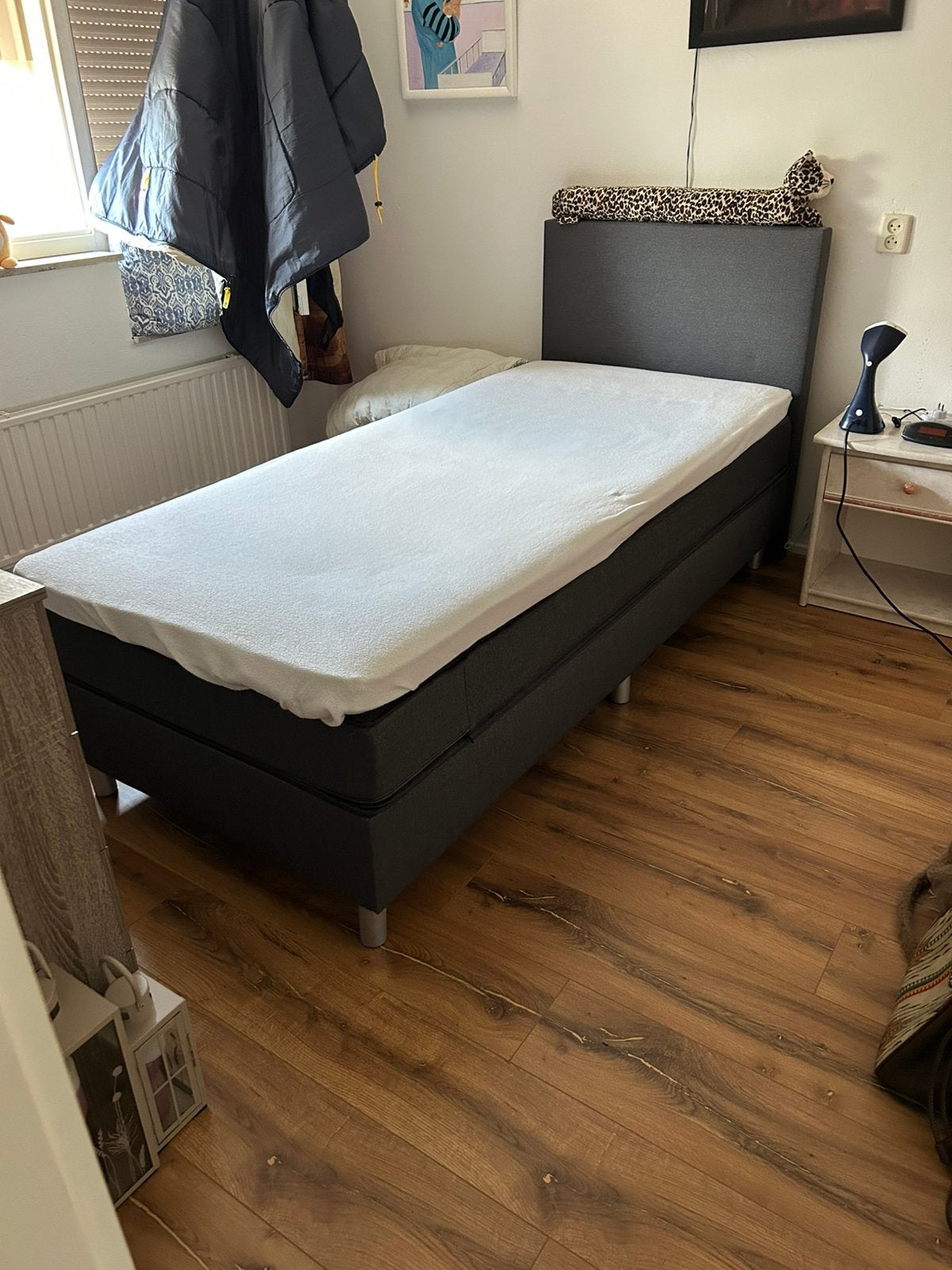 Boxspring 1 persoons, Ophalen, Zo goed als nieuw, Eenpersoons, 90 cm