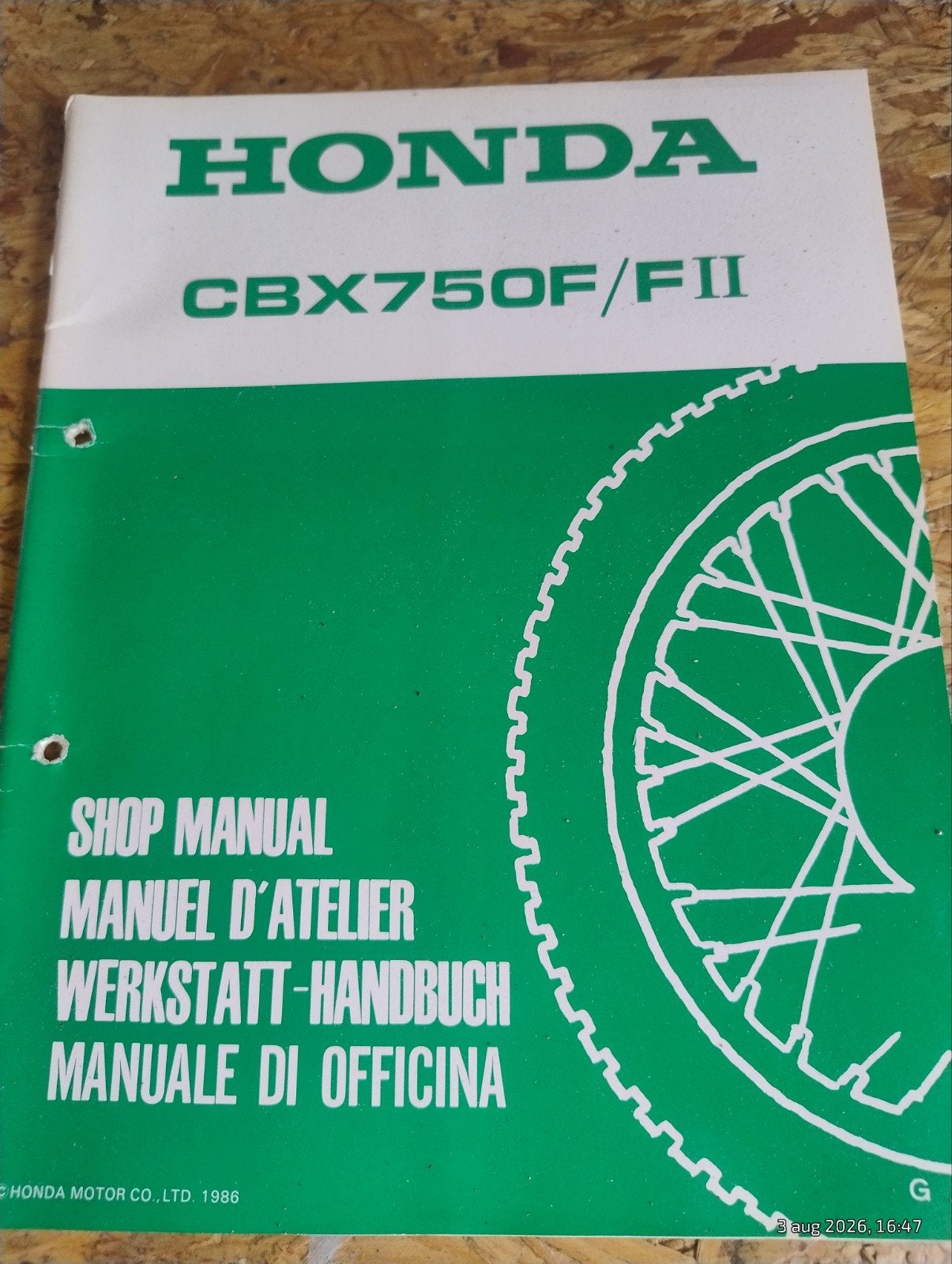 Honda CBX750F/CBX750FII 1986 addendum Werkplaatshandboekje -, Motoren, Handleidingen en Instructieboekjes, Verzenden, Honda