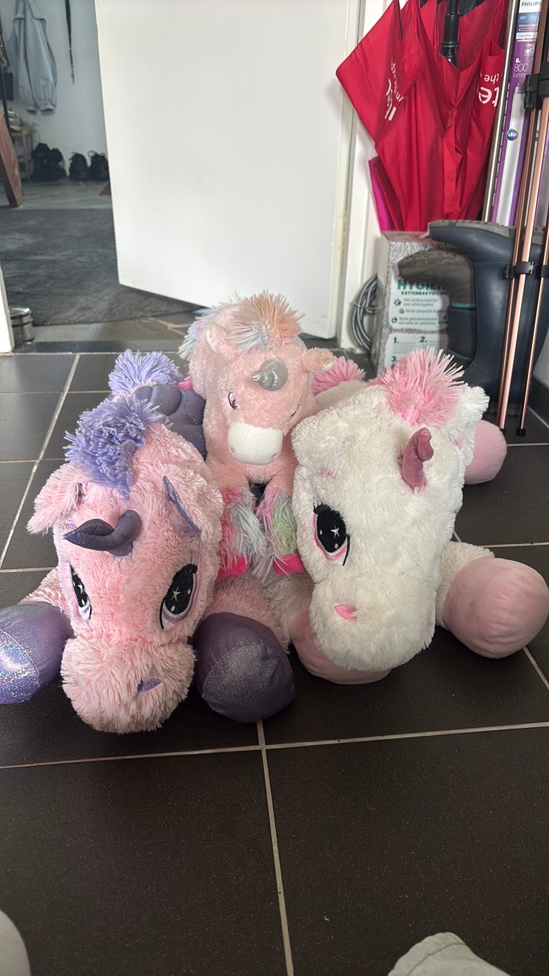 Knuffels eenhoorn 3x, Kinderen en Baby's, Speelgoed | Knuffels en Pluche, Ophalen, Overige karakters, Zo goed als nieuw, Wasbaar