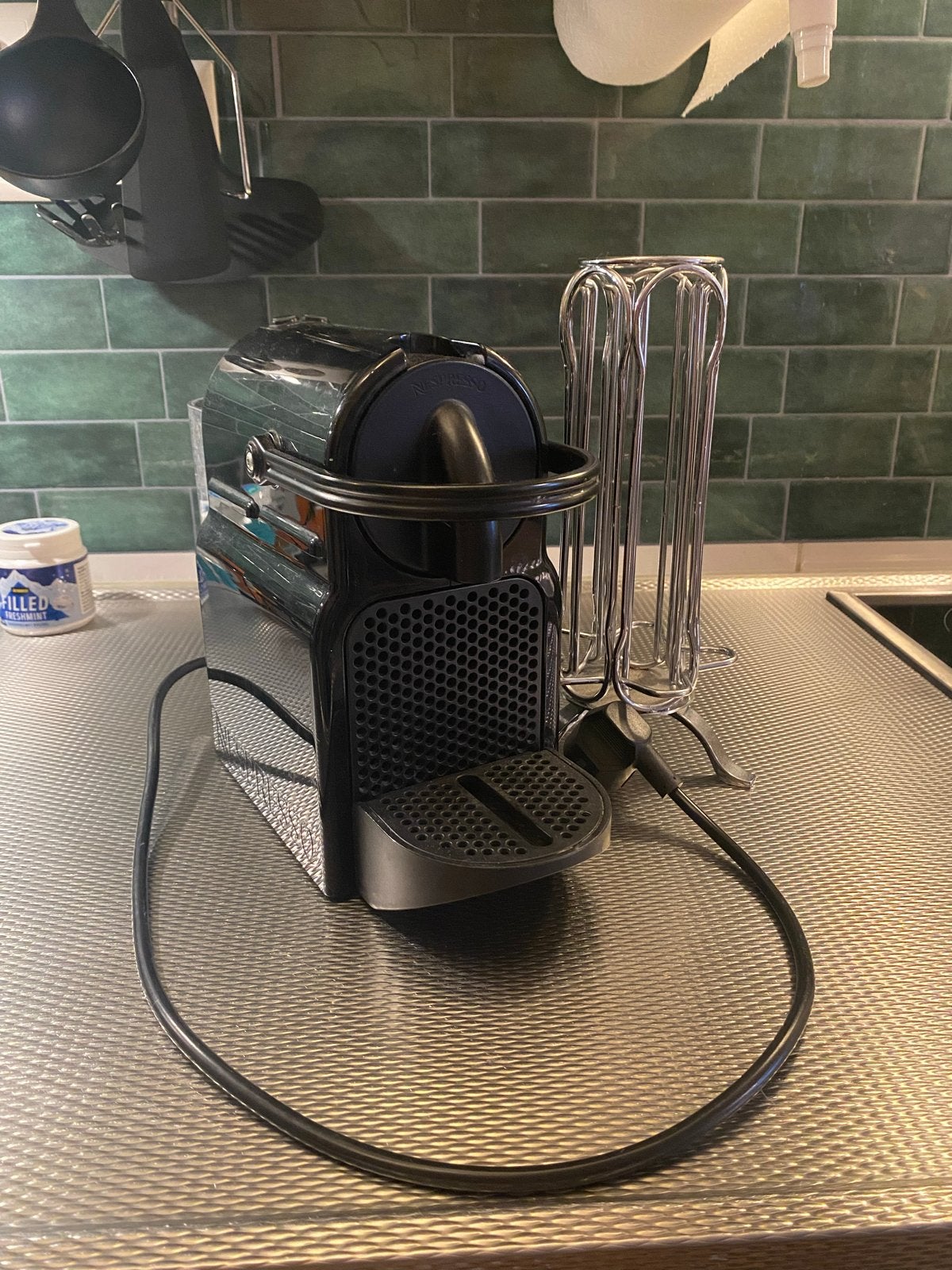 Nespresso Magimix koffiezetapparaat met cuphouder, Ophalen, Koffiepads en cups, Espresso apparaat, Zo goed als nieuw