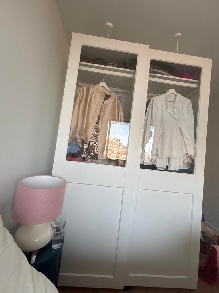 Witte Pax kast met glazen deuren, Ophalen, 100 tot 150 cm, 200 cm of meer, Zo goed als nieuw