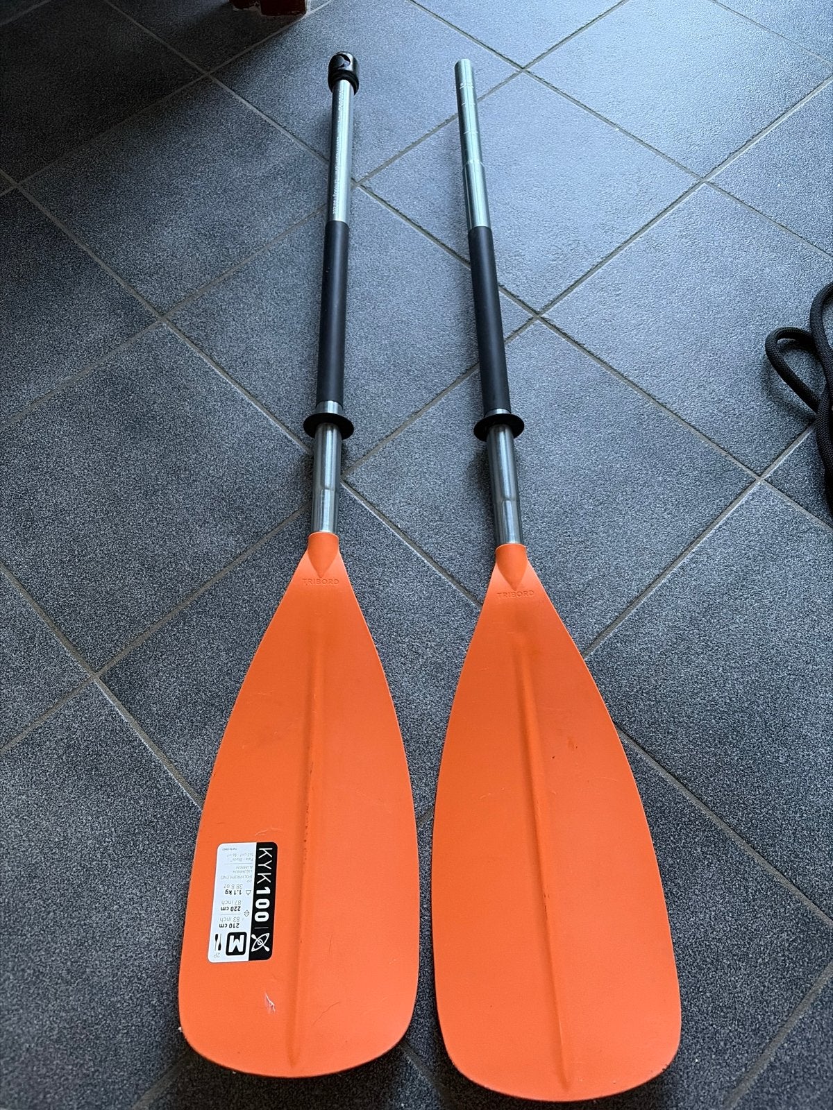 TRIBORD KYK100 Kajakpeddel - 210-220cm, Watersport en Boten, Ophalen of Verzenden, Zo goed als nieuw, 2-persoons