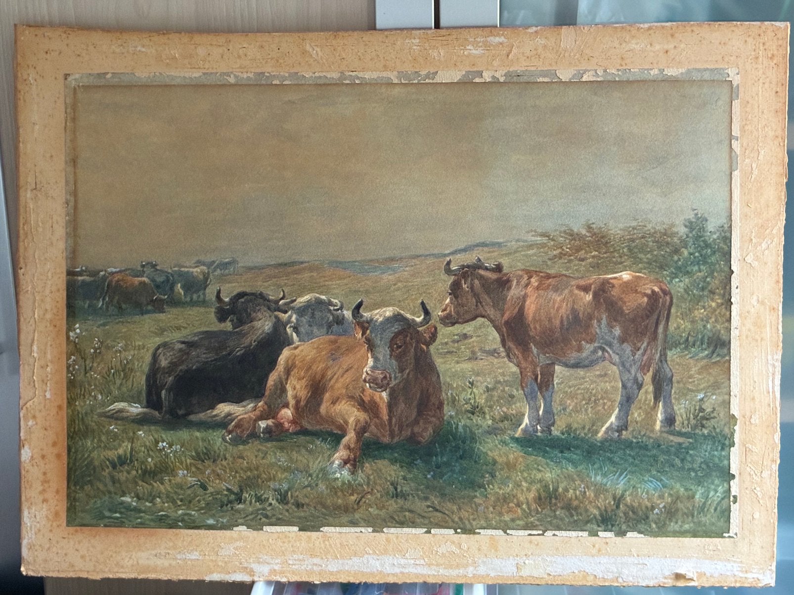 Prachtige vintage kunstdruk “Vroege Morgen”(Jan de Haas), Ophalen