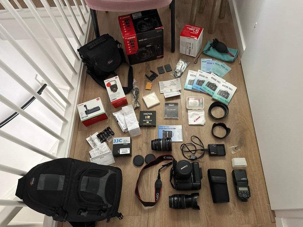 Canon EOS 50D complete set met 3 lenzen en accessoires, Ophalen, Gebruikt, Spiegelreflex, Canon