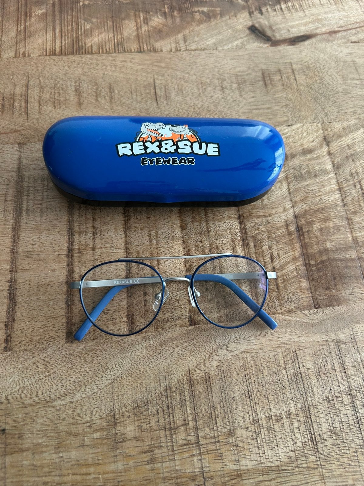Kinderbril montuur Rex & Sue, Ophalen of Verzenden, Zo goed als nieuw, Overige typen, Blauw
