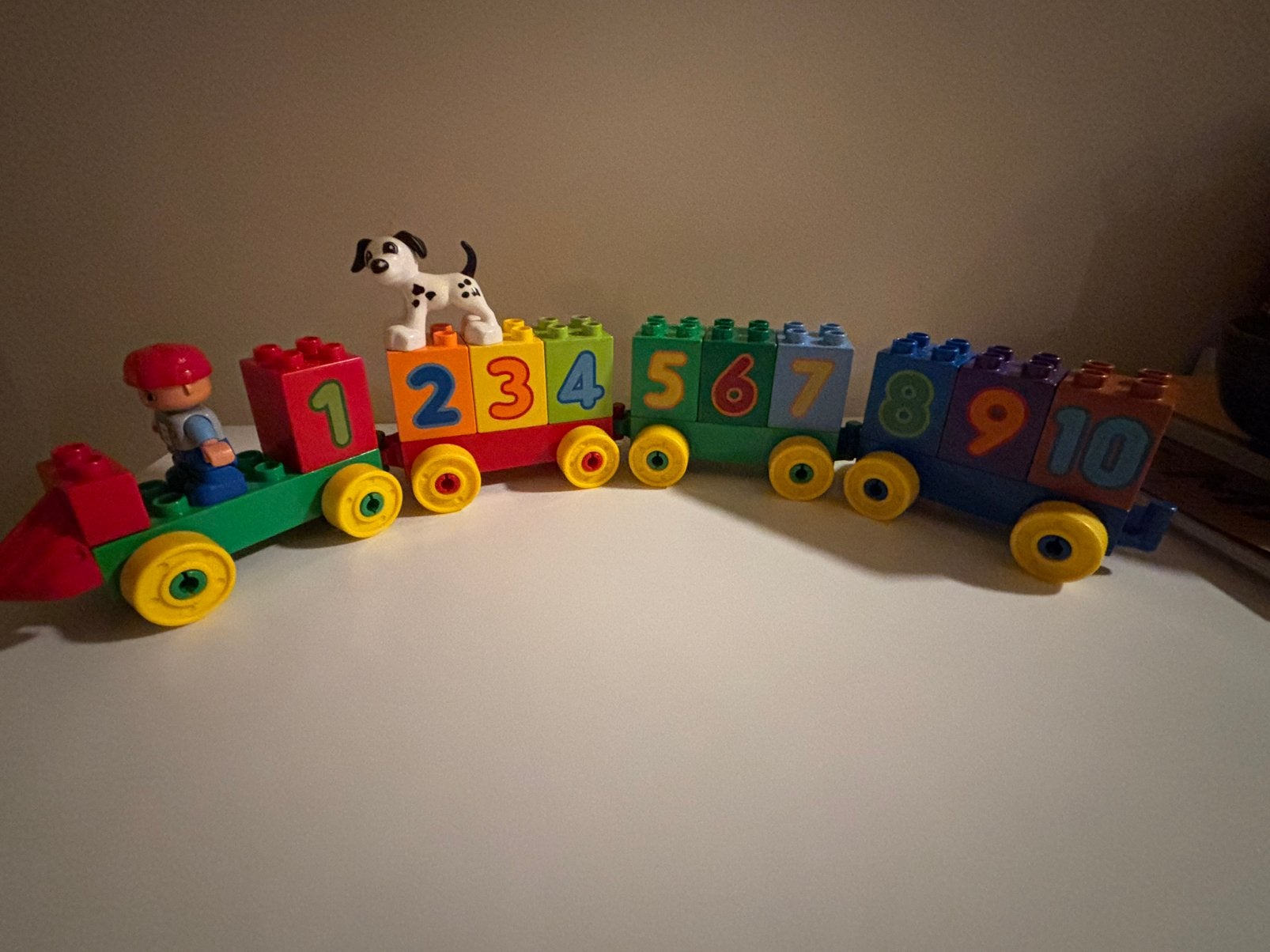 Lego Duplo getallen trein incl hondje, Kinderen en Baby's, Ophalen of Verzenden, Gebruikt, Duplo