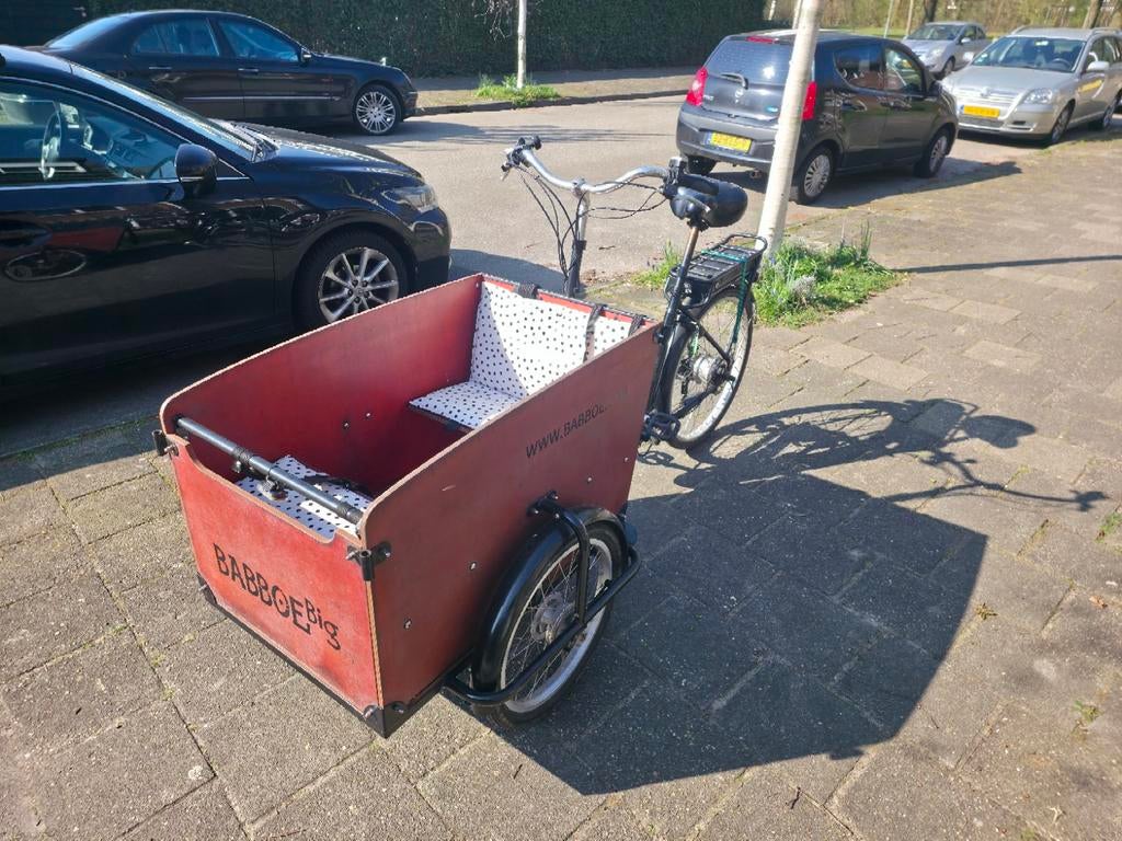 Babboe electrische bakfiets 3 wielen gebruikt, Fietsen en Brommers, Fietsen | Bakfietsen, Ophalen, Gebruikt, 4 kinderen of meer