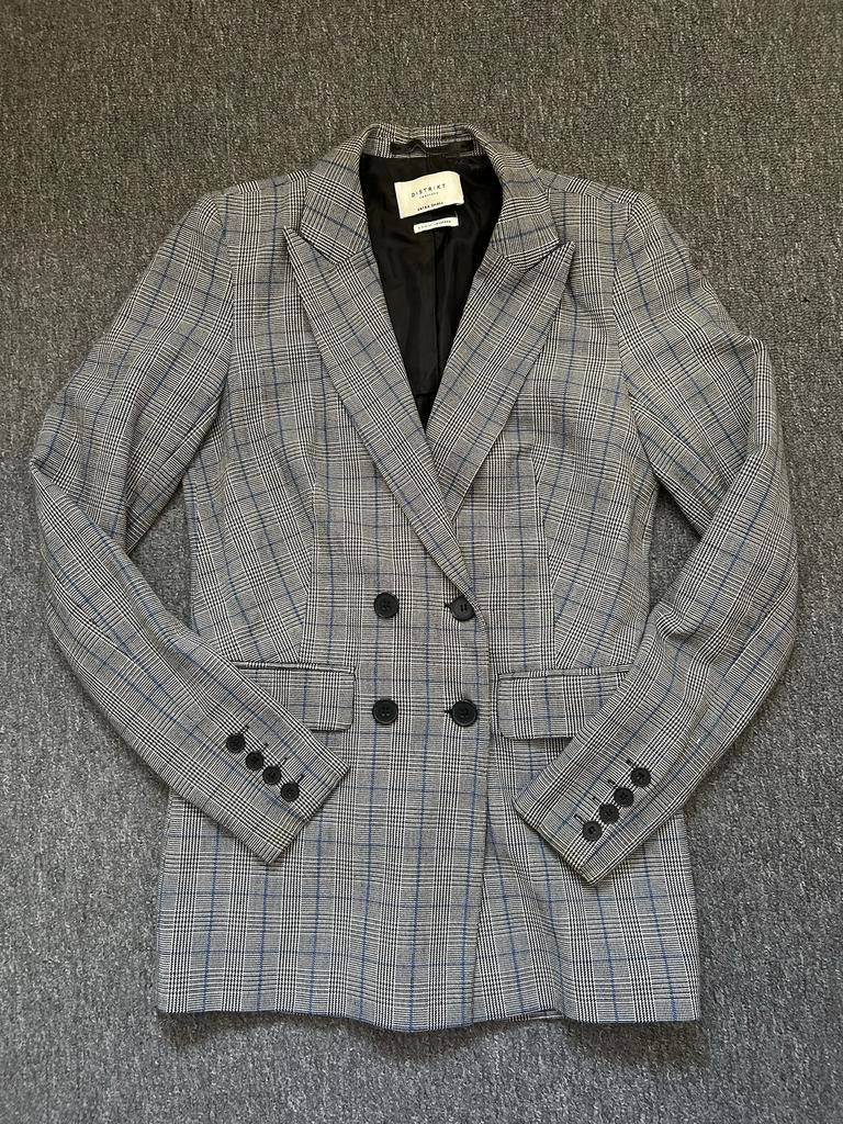 DISTRIKT NØRREBRO Geruit blazer Jasje - Maat XS, Ophalen of Verzenden, Jasje, Maat 34 (XS) of kleiner, Grijs