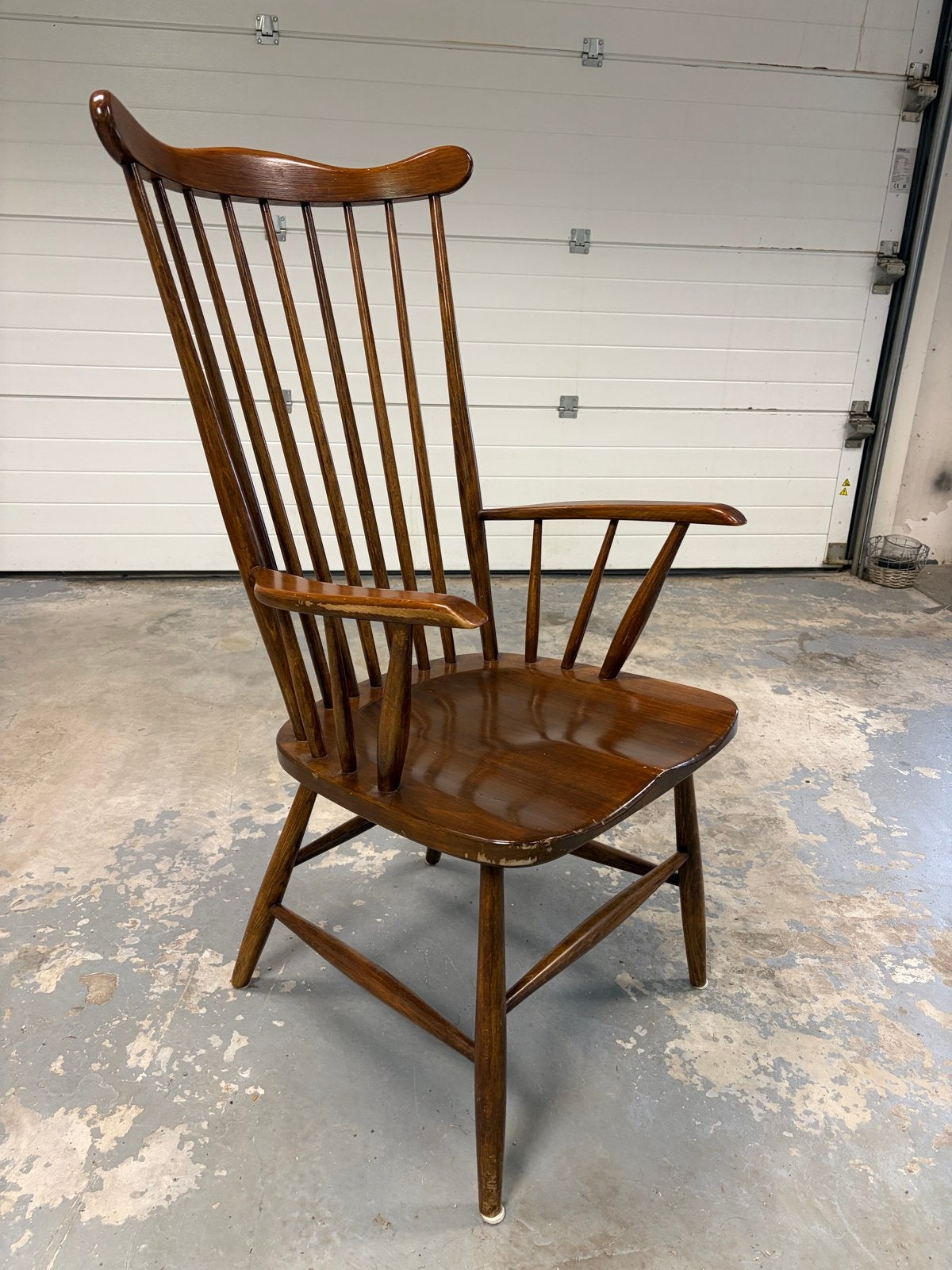 Vintage houten fauteuil / spijlenstoel – Windsor stijl, Ophalen