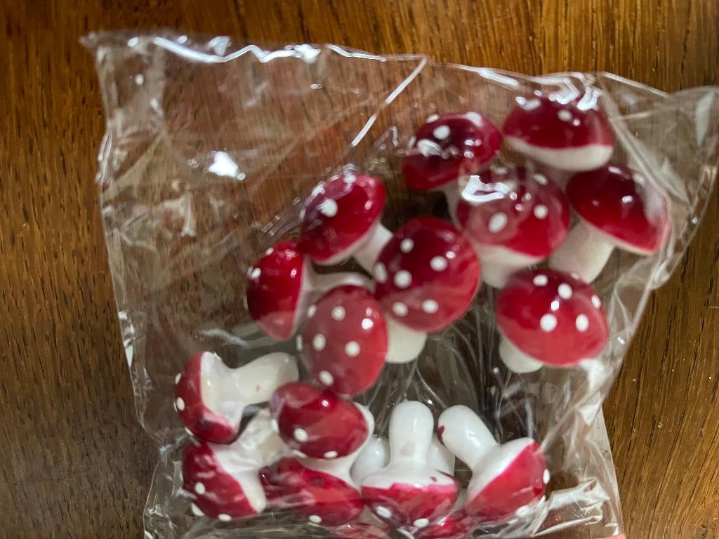 "18 Paddenstoelen Kerststekers" Nieuw in de Verpakking, Diversen, Kerst, Ophalen of Verzenden, Nieuw