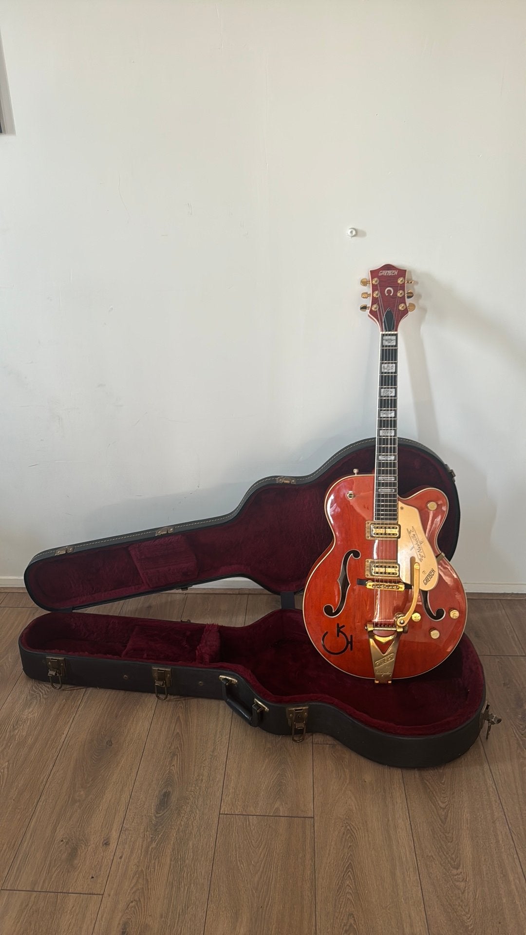 Gretsch G6120W Nashville Western 1990 Japan, Ophalen, Zo goed als nieuw, Hollow body, Overige merken