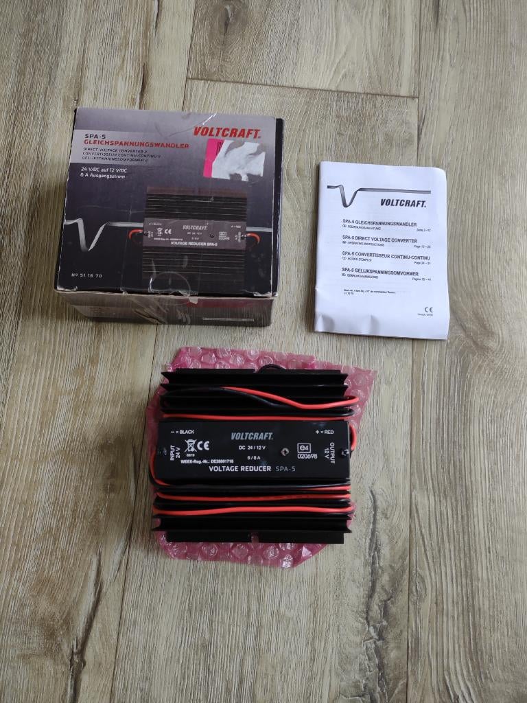 Nieuwe Voltcraft gelijkspanningsomvormer, 24V-12V., Onb, Nieuw, Elektriciteit, Ophalen of Verzenden