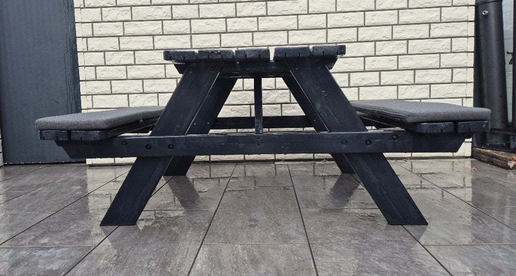 Picknicktafel met opklap banken, Ophalen, Zo goed als nieuw, Inklapbaar, Rechthoekig