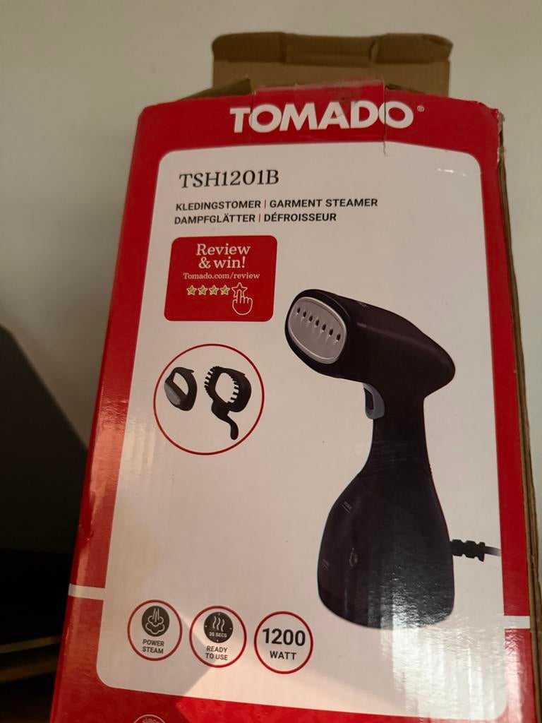Tomado TSH1201B Kledingstomer - 1200W Garment Steamer, Witgoed en Apparatuur, Stoomapparaten, Ophalen of Verzenden, Nieuw, Kledingstomer