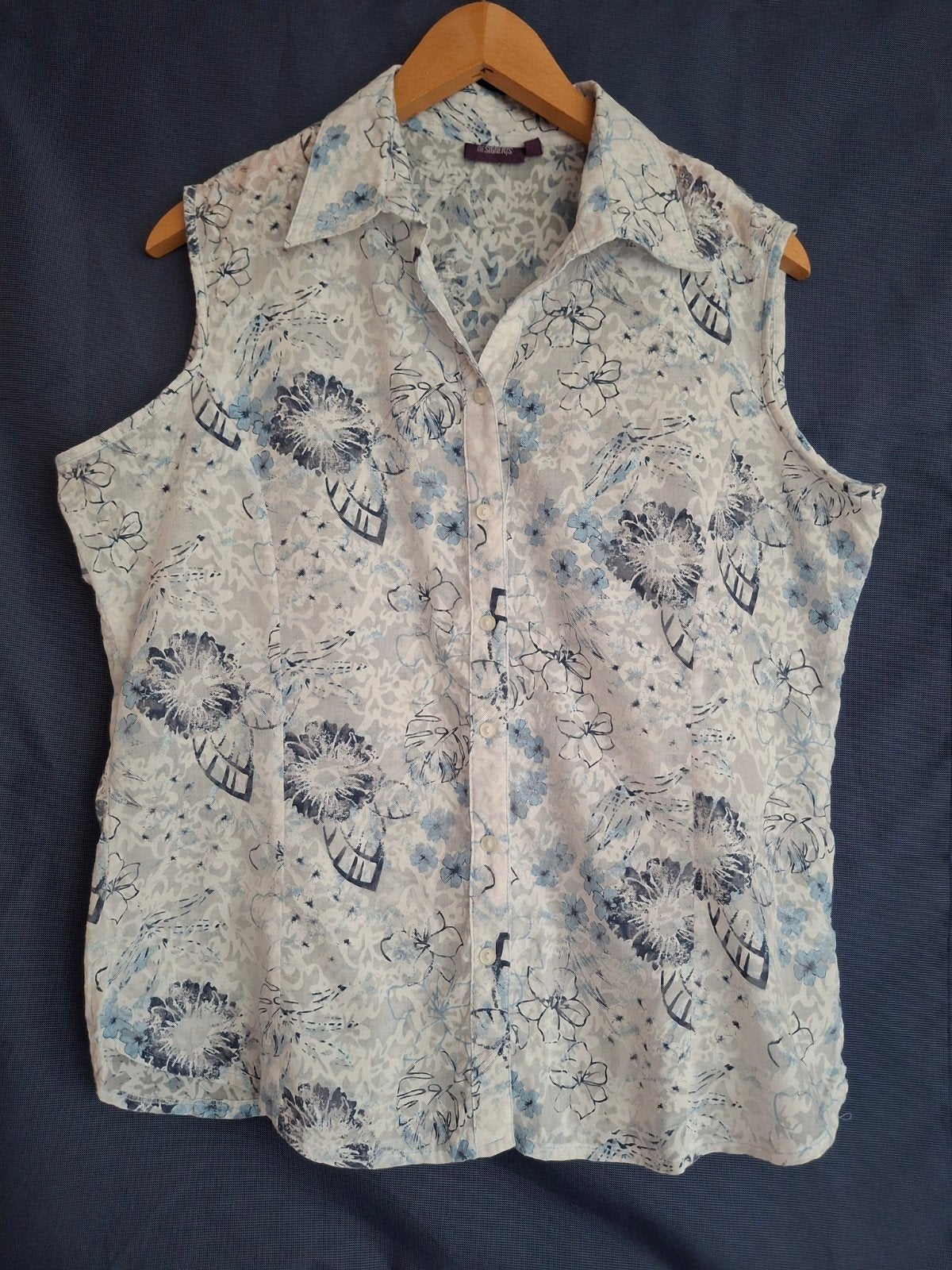 Luchtige Designer Blouse Maat 40 - Bloemenprint, Maat 38/40 (M), Designer, Wit, Ophalen of Verzenden