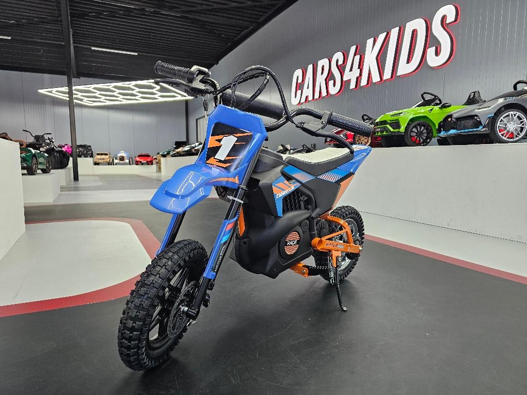 X-Bike kinder crossmotor 24 volt - tot 14 - 22km - leren zit