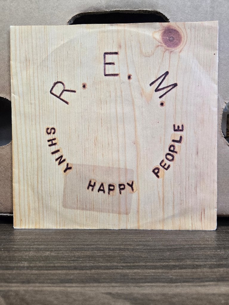 R.E.M. - Shiny happy people, Cd's en Dvd's, Vinyl Singles, Zo goed als nieuw, Pop, Beschermende buitenhoes, Fotohoes, 7 inch, Ophalen of Verzenden