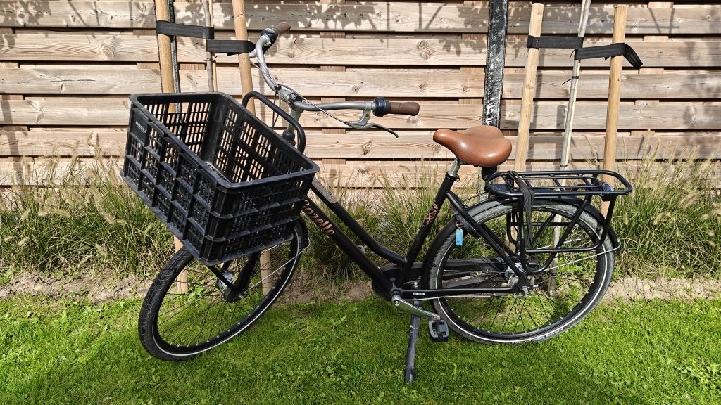 Gazelle Miss Grace - Damesfiets – zwart, voordrager en krat, Fietsen en Brommers, Ophalen, Versnellingen, Gazelle, Trommelrem