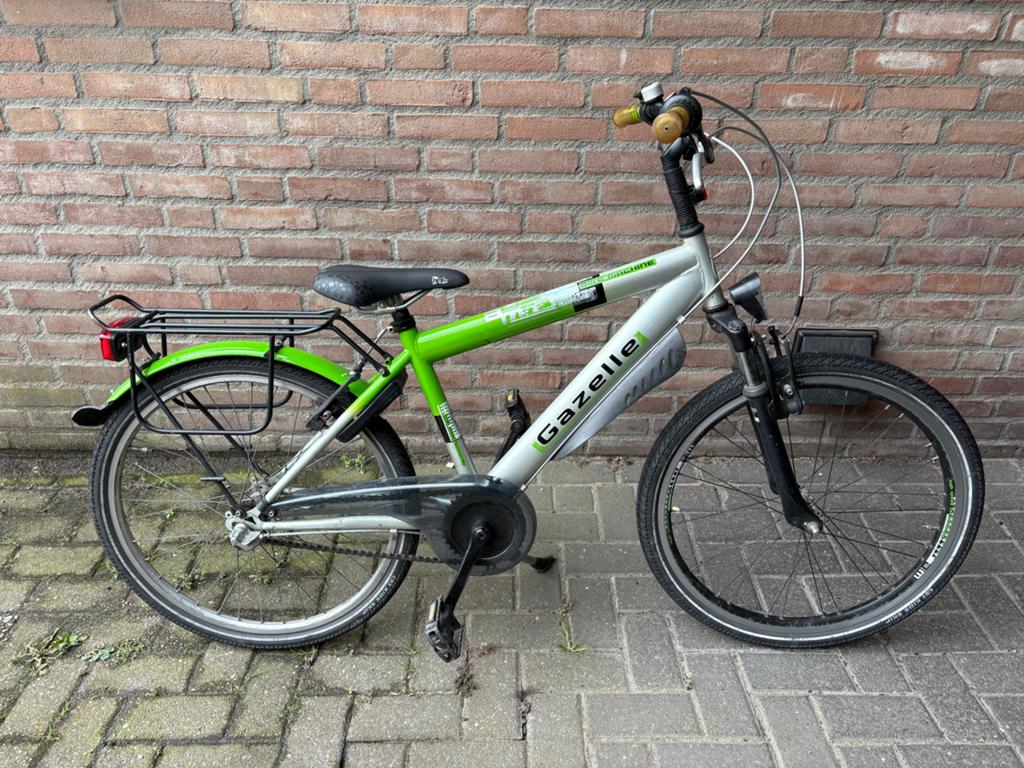 Gazelle fiets - Groen/Zilver - Gebruikt - 24 inch, Fietsen en Brommers, Fietsen | Jongens, Ophalen, Gebruikt, 24 inch, Versnellingen