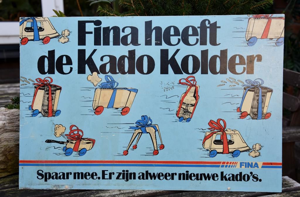Vintage Reclame Bord  PetroFina, Ophalen, Gebruikt, Reclamebord