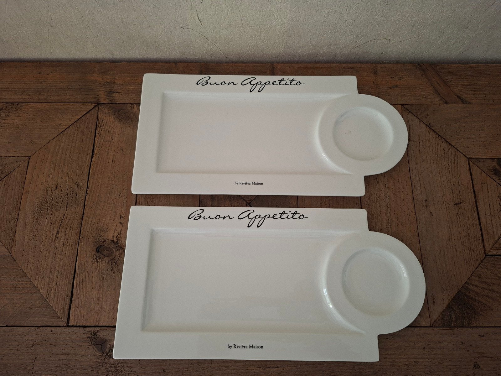Riviera Maison Plates set van 2 nieuwstaat, Ophalen, Zo goed als nieuw, Porselein
