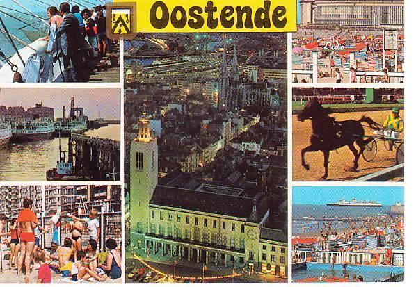 Ansichtkaart	Oostende (België)	7-luik, Verzenden, 1980 tot heden, Gelopen, West-Vlaanderen