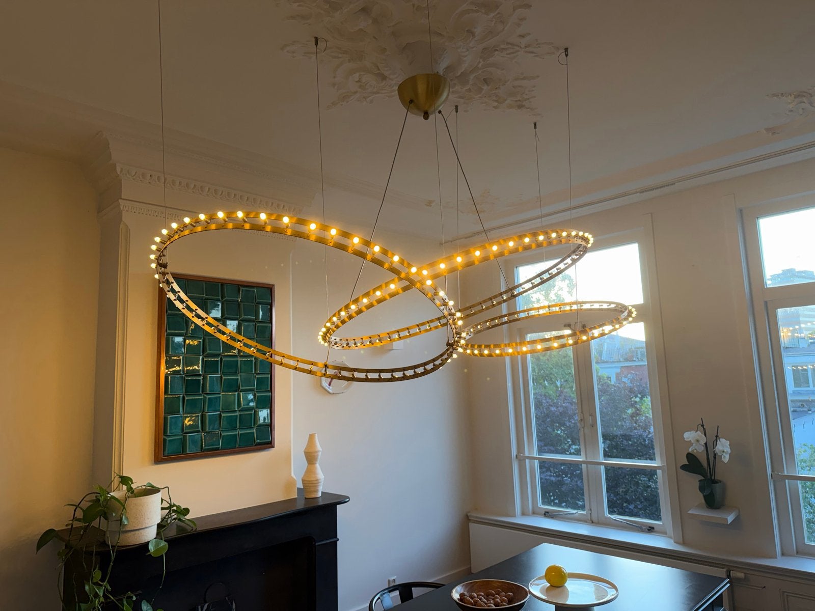 Quasar Citadel Composition LED Hanglamp  messing, Ophalen, Zo goed als nieuw, Metaal, Overige fittingen