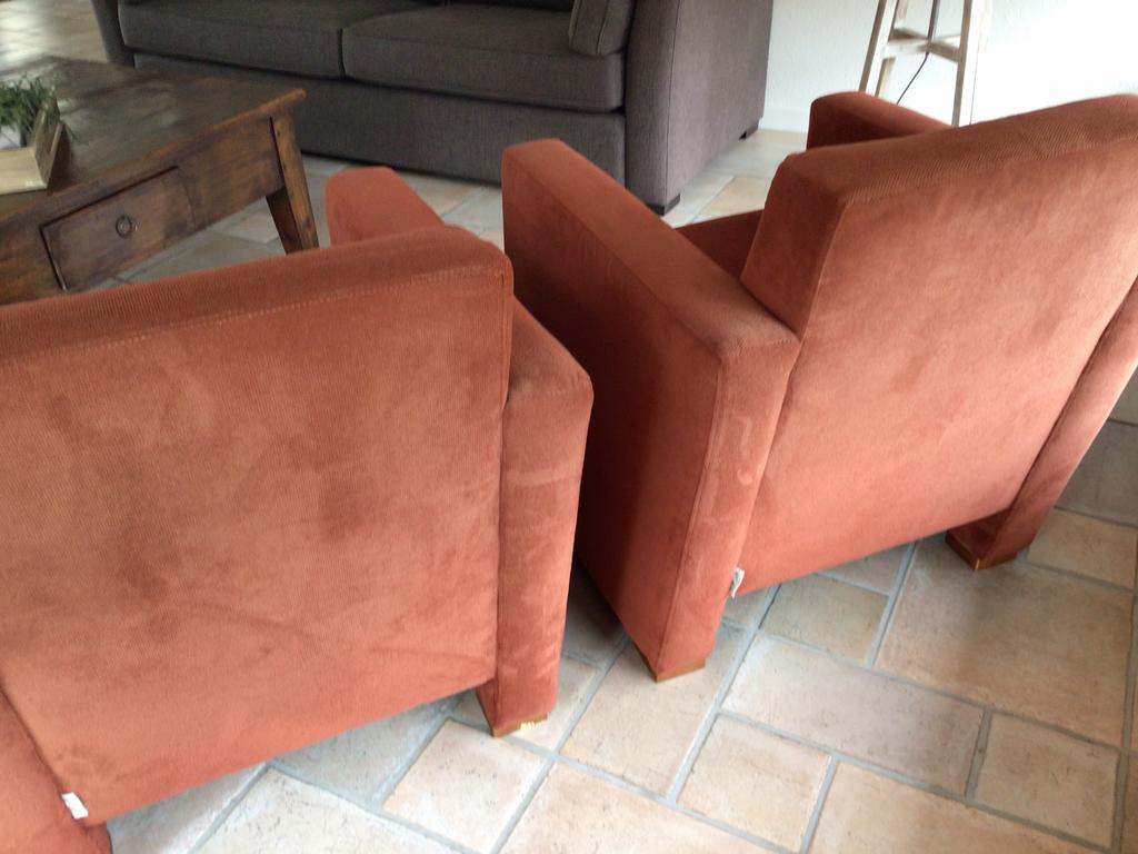 2 brique kleurige fauteuiltjes, Ophalen of Verzenden, Zo goed als nieuw, Minder dan 75 cm, 50 tot 75 cm