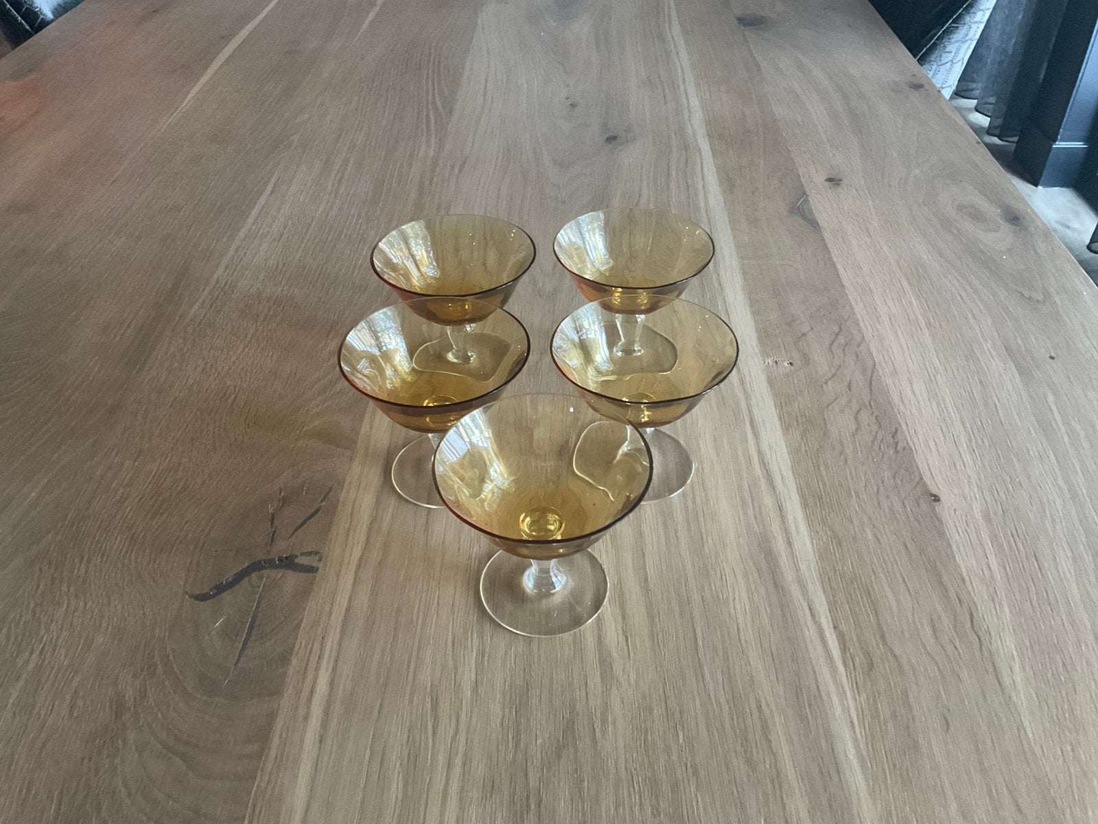 5 antieke glazen, gekleurd glas, Ophalen of Verzenden